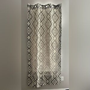 Chic White, Black, Gray Geometric Curtain Panel - 2